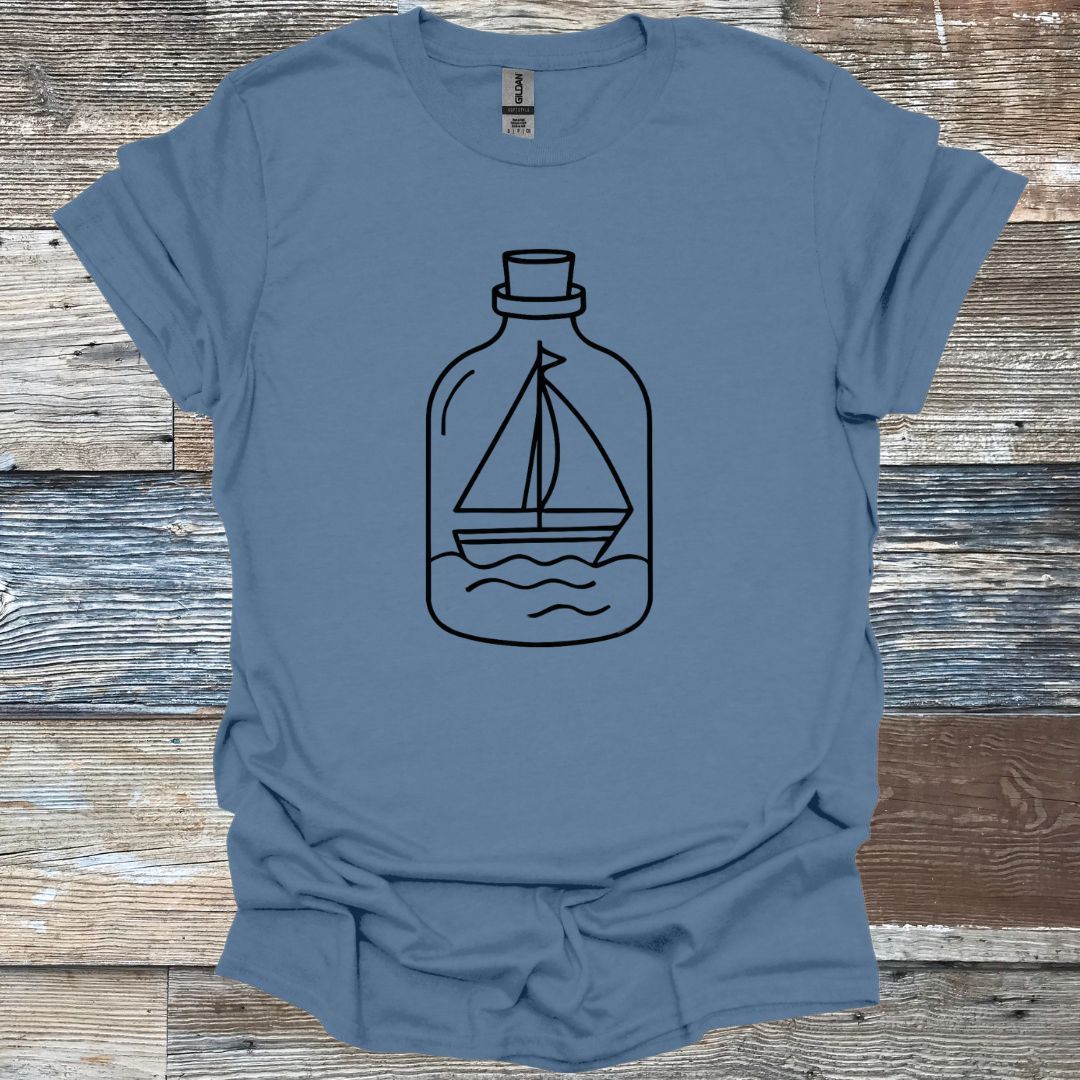 Boats Trapped in Glass Bottle T-Shirt