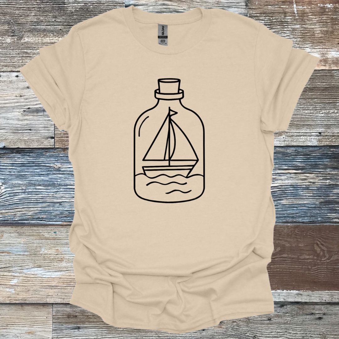 Boats Trapped in Glass Bottle T-Shirt