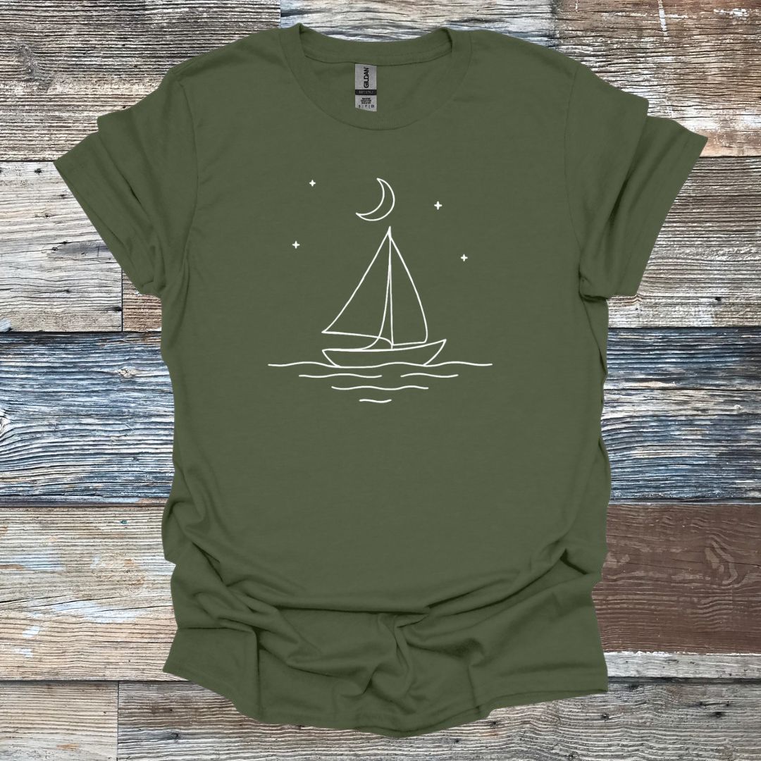 Boat in Starlit Sky T-Shirt