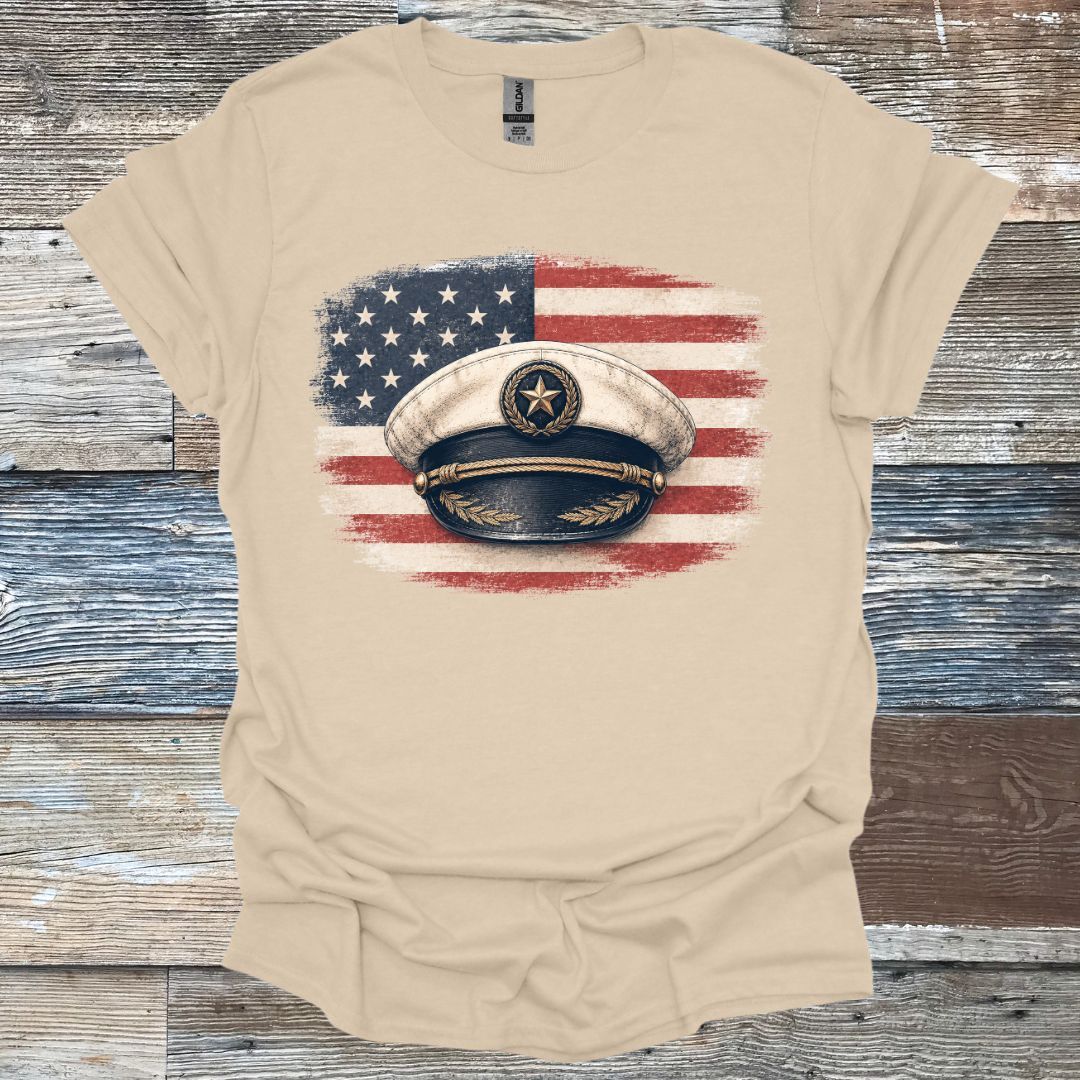 American Flag Captain T-Shirt
