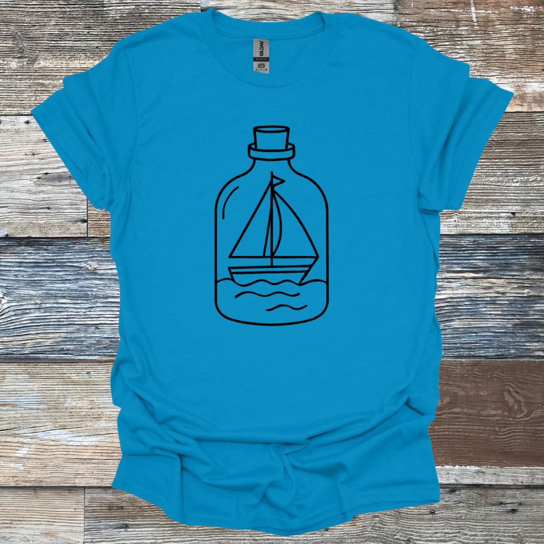Boats Trapped in Glass Bottle T-Shirt