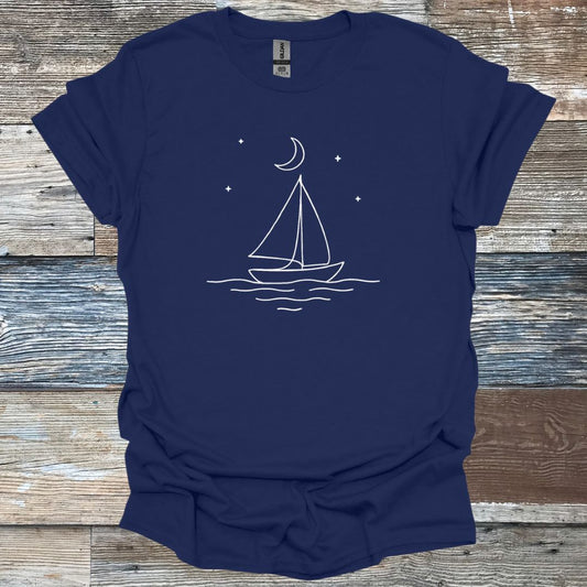 Boat in Starlit Sky T-Shirt