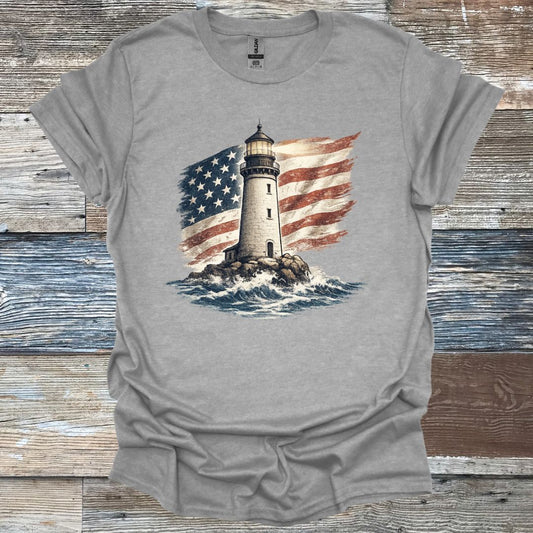 American Flag Lighthouse T-Shirt