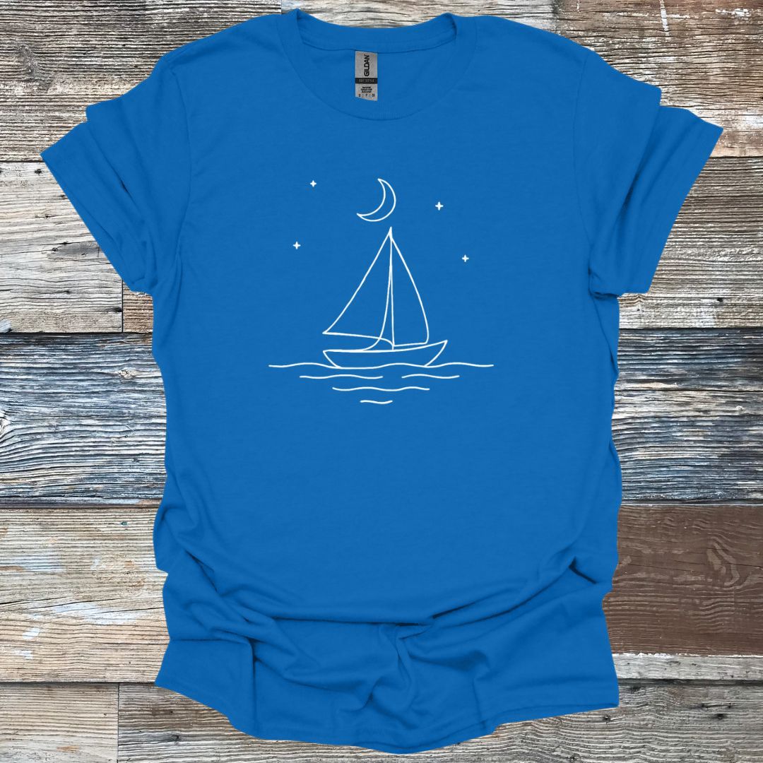 Boat in Starlit Sky T-Shirt