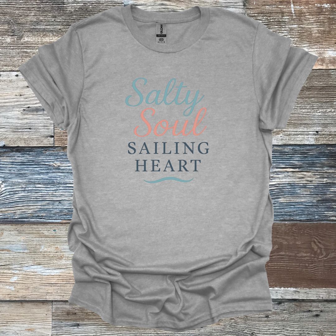 Salty Soul Sailing Heart T-Shirt