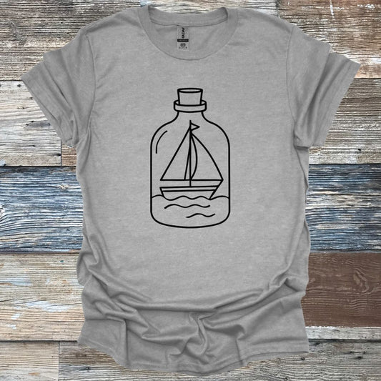 Boats Trapped in Glass Bottle T-Shirt