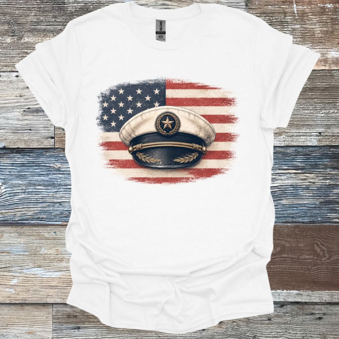 American Flag Captain T-Shirt