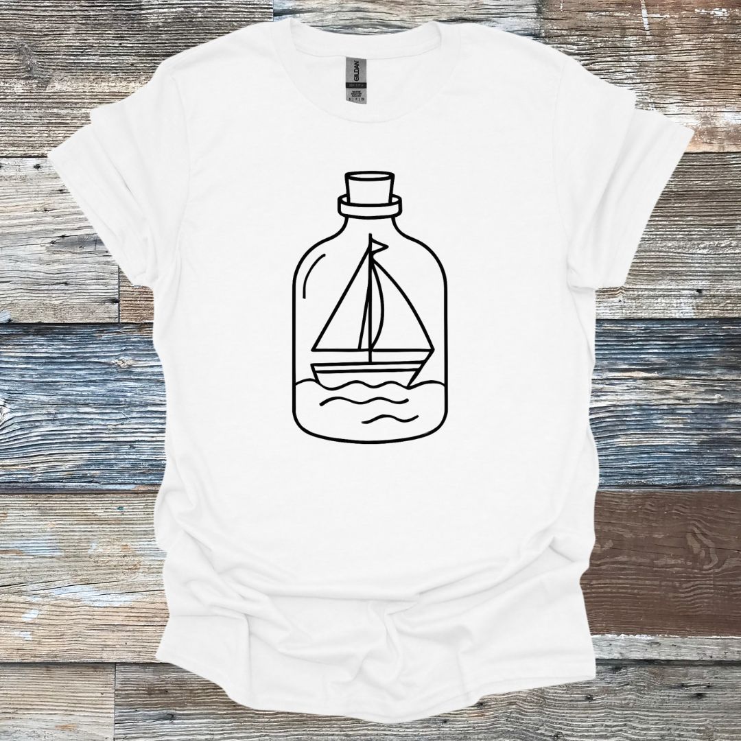 Boats Trapped in Glass Bottle T-Shirt