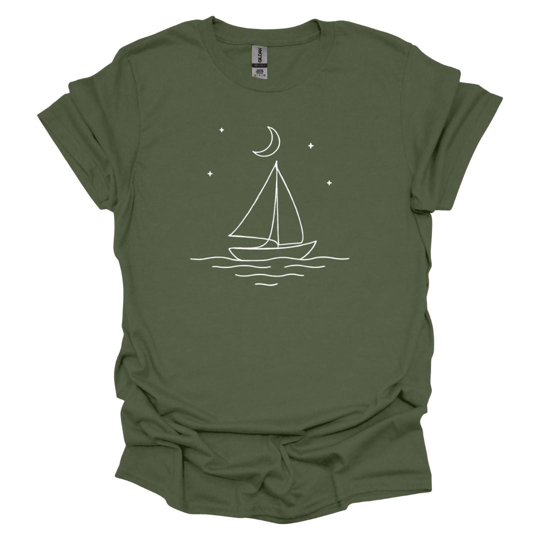 Boat in Starlit Sky T-Shirt