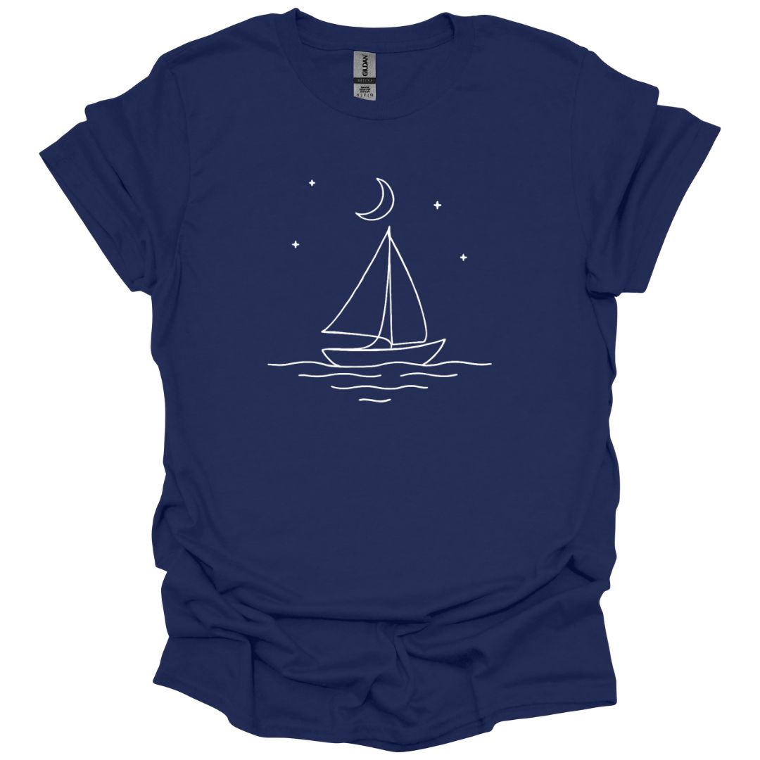 Boat in Starlit Sky T-Shirt