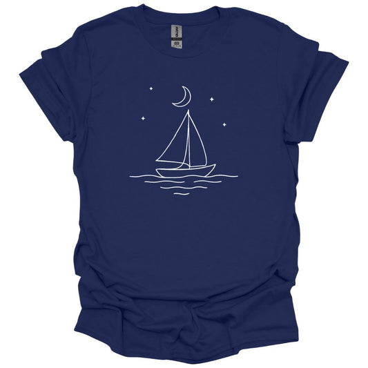 Boat in Starlit Sky T-Shirt