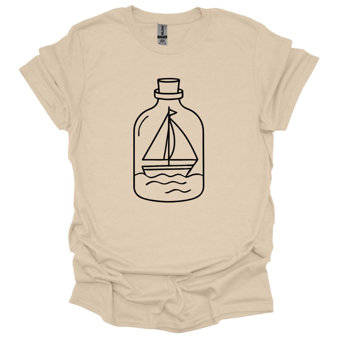 Boats Trapped in Glass Bottle T-Shirt