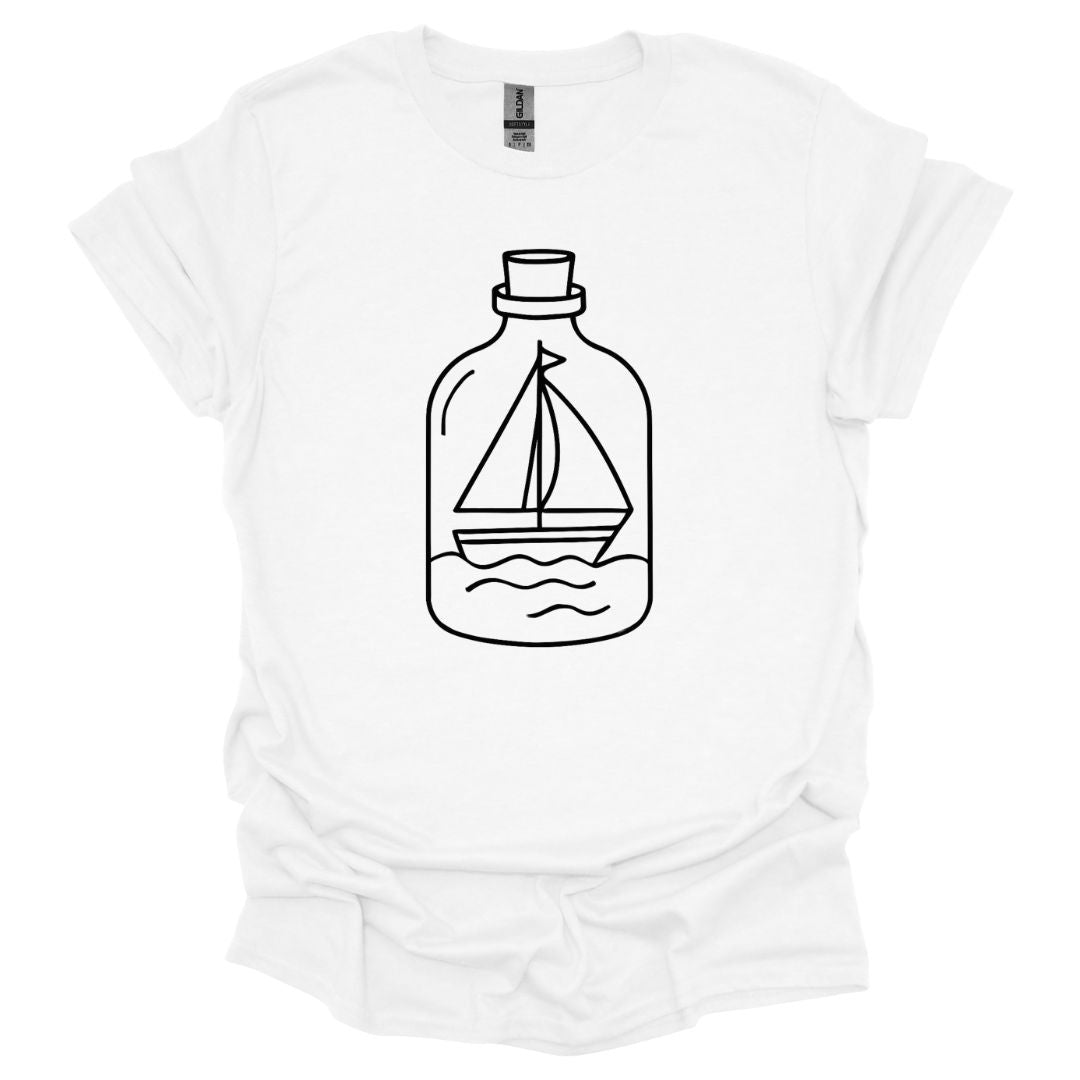 Boats Trapped in Glass Bottle T-Shirt