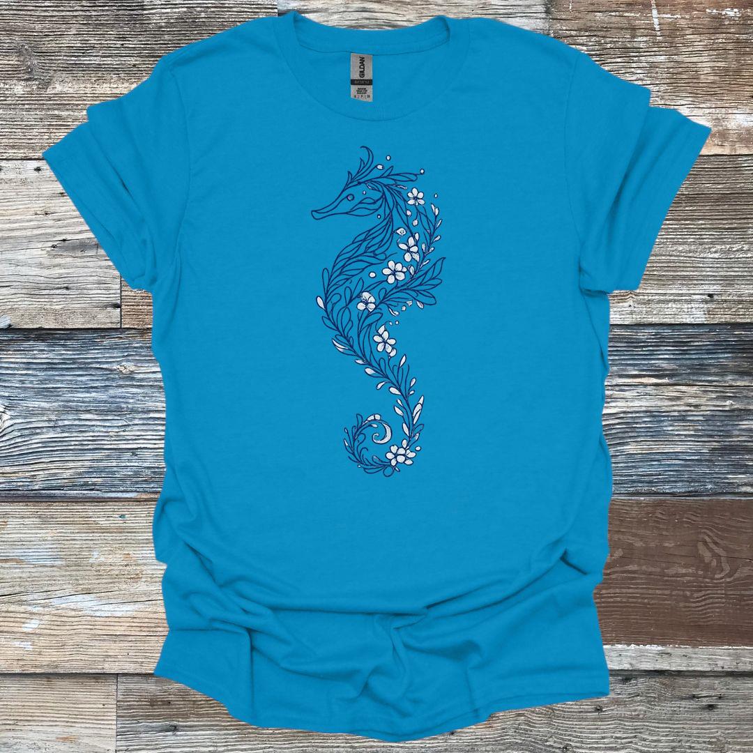 Floral Seahorse T-Shirt