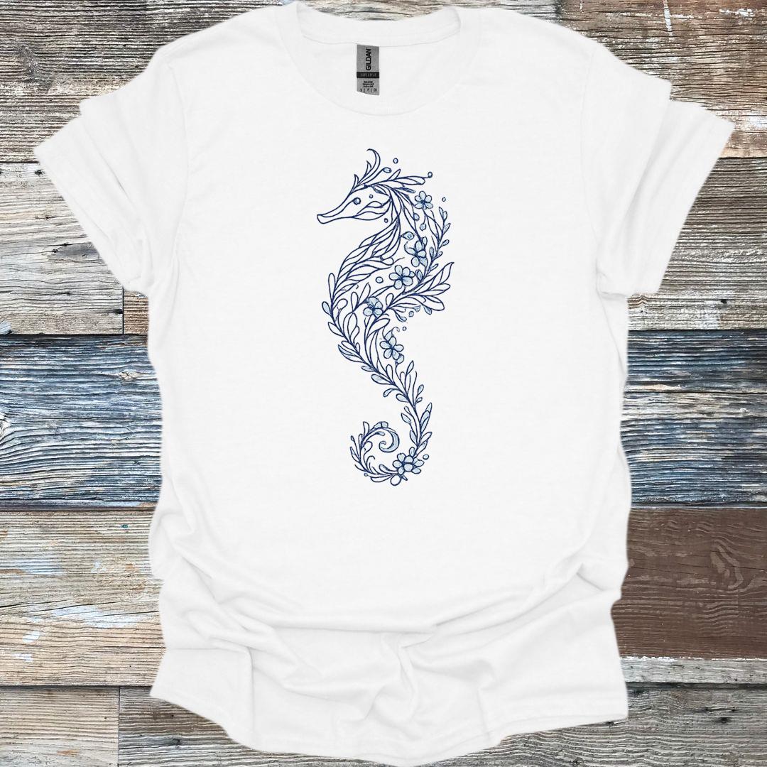 Floral Seahorse T-Shirt