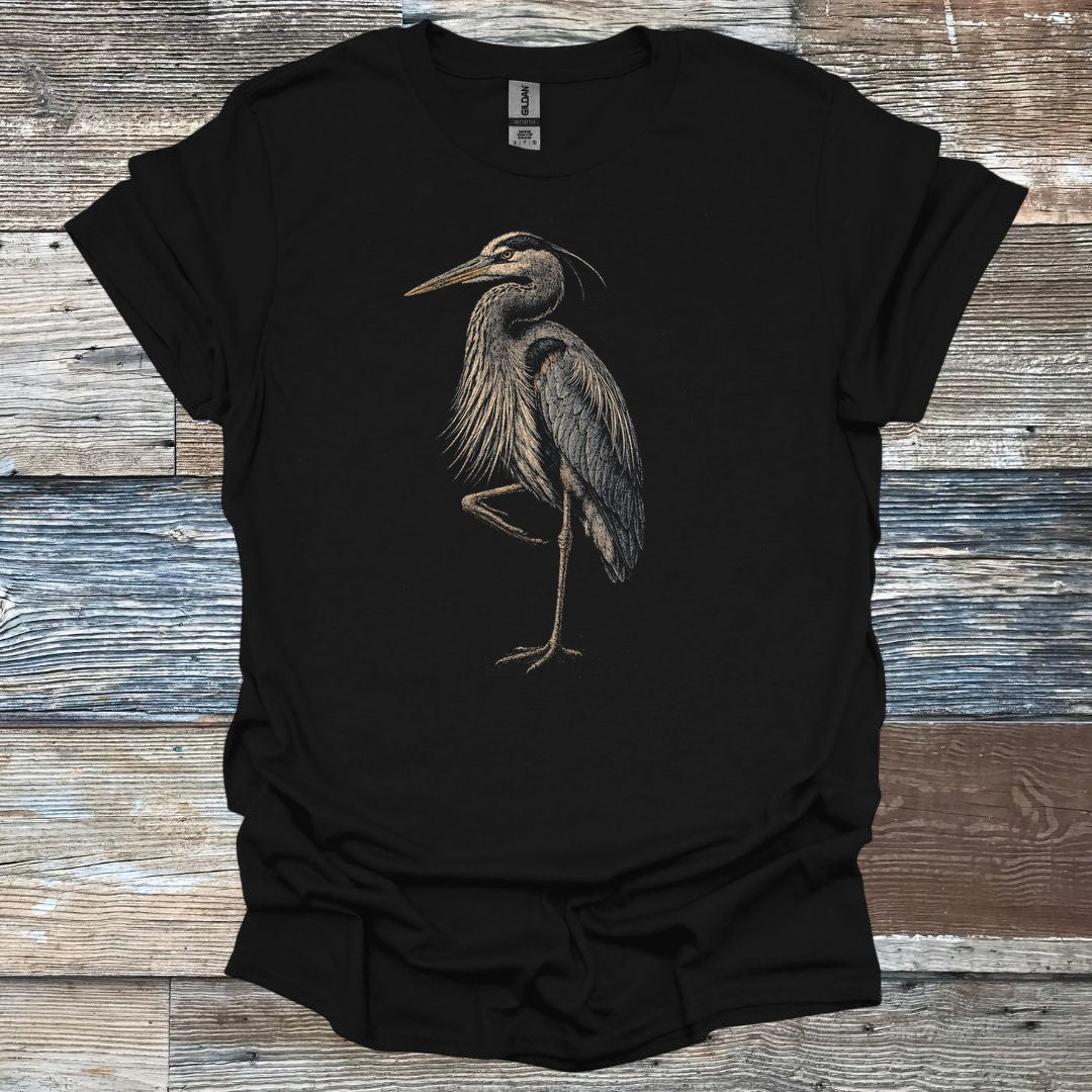 Sketched Shore Heron T-Shirt