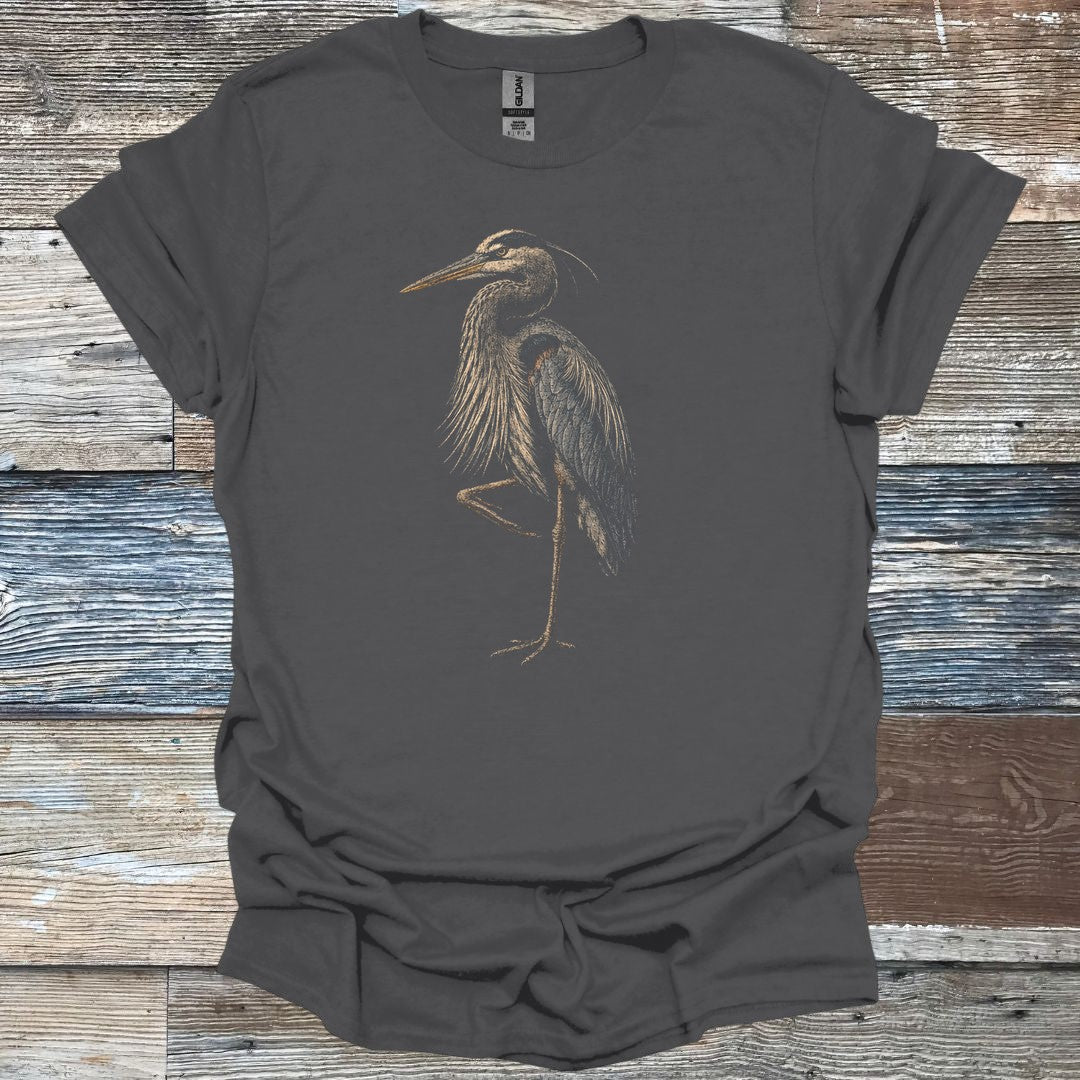 Sketched Shore Heron T-Shirt