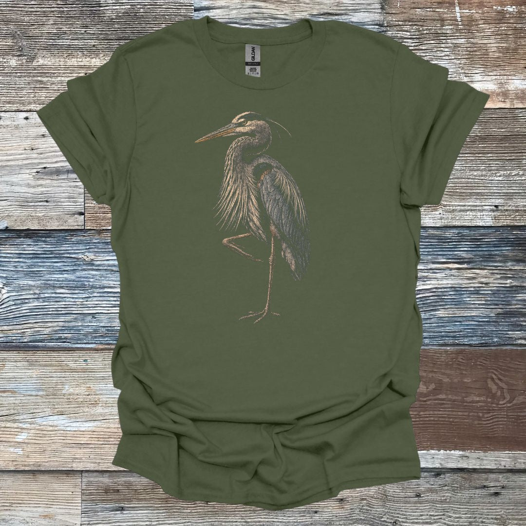 Sketched Shore Heron T-Shirt