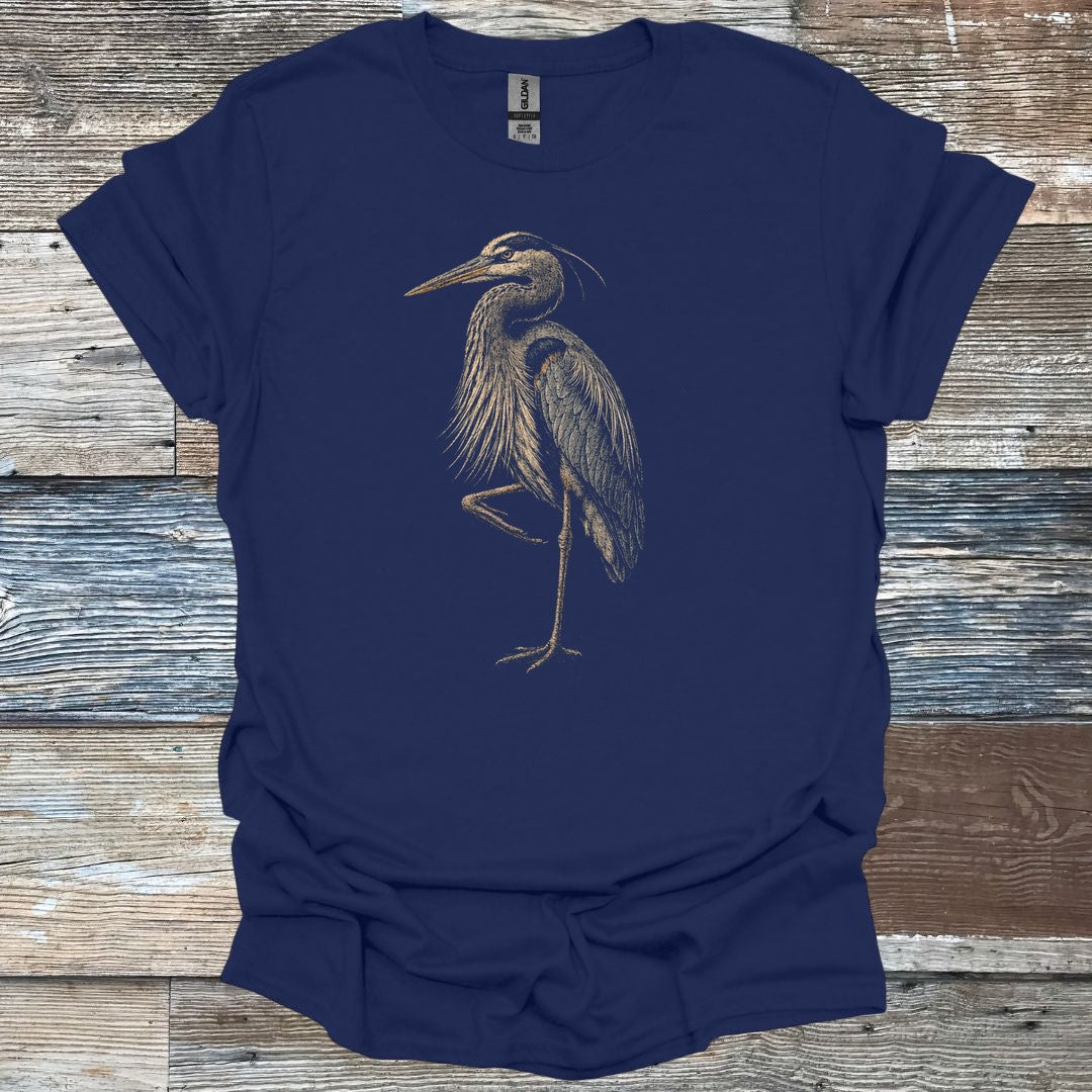 Sketched Shore Heron T-Shirt